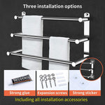 Stretchable Towel Bar For Bathroom And Kitchen (45-75 Cm, Three Bars)