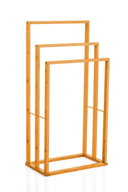 Bamboo Towel Bar Holder Rack 3-Tier Freestanding