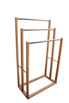 Bamboo Towel Bar Metal Holder Rack 3-Tier Freestanding