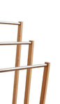 Bamboo Towel Bar Metal Holder Rack 3-Tier Freestanding