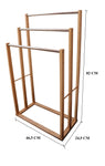 Bamboo Towel Bar Metal Holder Rack 3-Tier Freestanding