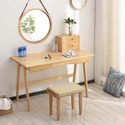 Hanging Round Wall Mirror 38 Cm - Solid Bamboo Frame And Adjustable Leather
