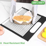 Large Stainless Steel Roll Up Dish Drying Rack With Utensil Holder