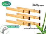 6-Pack Bamboo Adjustable Kitchen Drawer Dividers (Large)