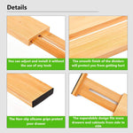 6-Pack Bamboo Adjustable Kitchen Drawer Dividers (Large)