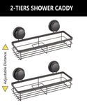 2-Pack Rectangular Corner Shower Caddy With Suction Cups