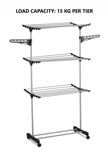 Folding 3 Tier Clothes Laundry Drying Rack