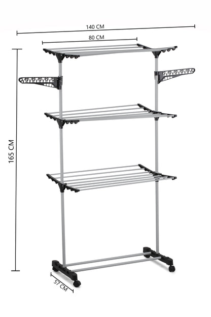Folding 3 Tier Clothes Laundry Drying Rack