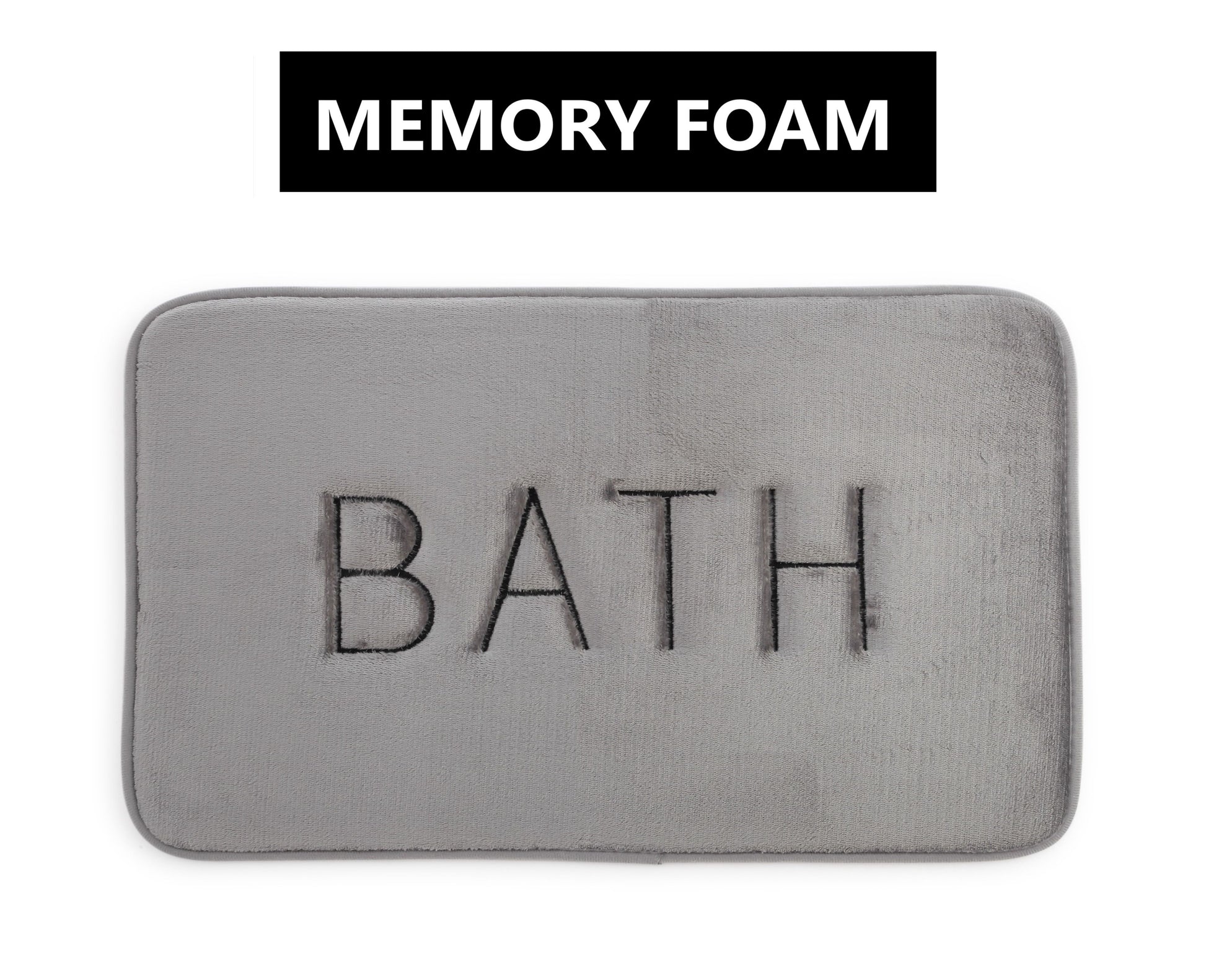 Extra Thick Memory Foam Bath Rug Grey