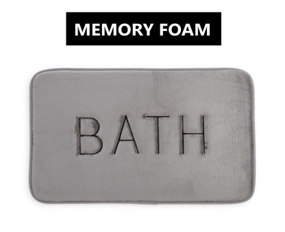 Extra Thick Memory Foam Bath Rug Grey
