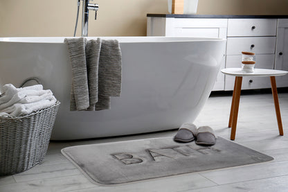 Extra Thick Memory Foam Bath Rug Grey