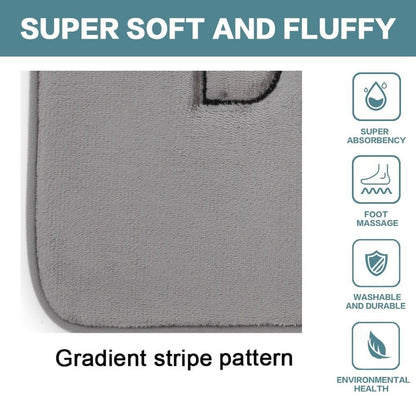 Extra Thick Memory Foam Bath Rug Grey