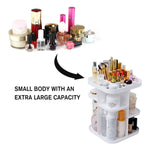 360 Rotating Makeup Organizer For Bedroom And Bathroom (White)
