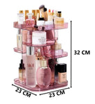 360 Rotating Makeup Organizer For Bedroom And Bathroom (Pink)
