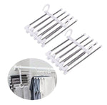 2 Stainless Steel Adjustable 5 In 1 Pants Hangers Non-Slip Space Saving