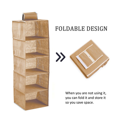 4 Pack - 2 X Fabric Drawer Organizer And 2 X Storage For Clothes (Beige)