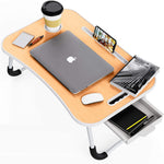 Laptop Bed Desk With Storage And Foldable Legs For Adults