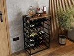 Heavy-Duty 6-Tier Wine Rack - 30 Bottle Storage Wooden Countertop