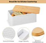 Bamboo Bread Bin with Lid - Kitchen Countertop