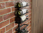 Stylish Metal Wall Wine Rack - Holds 10 Bottles