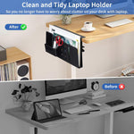 Versatile Laptop Holder with Pen Storage - No-Drill Under Desk Organizer