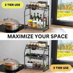 3-Tier Detachable Spice Rack Storage Organiser For Kitchen Countertop