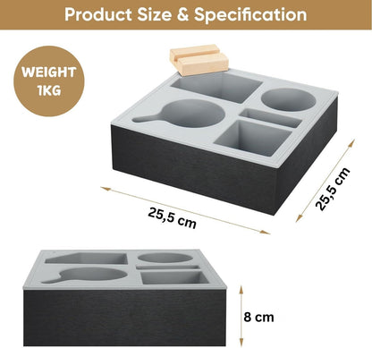 Elegant Wooden Couch Tray with Rotating Phone Holder - Drinks & Snacks Storage
