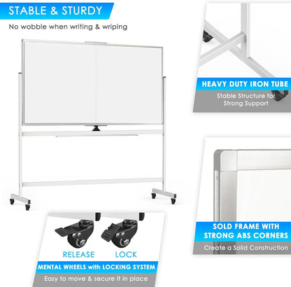 Double Sided Whiteboard 120x90cm Mobile