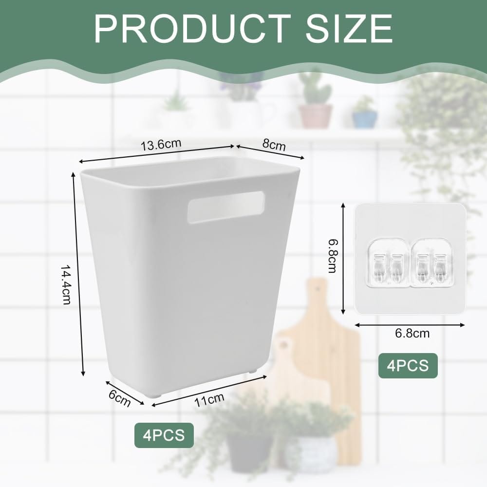 Wall Storage Box Set Adhesive 15x11x6cm