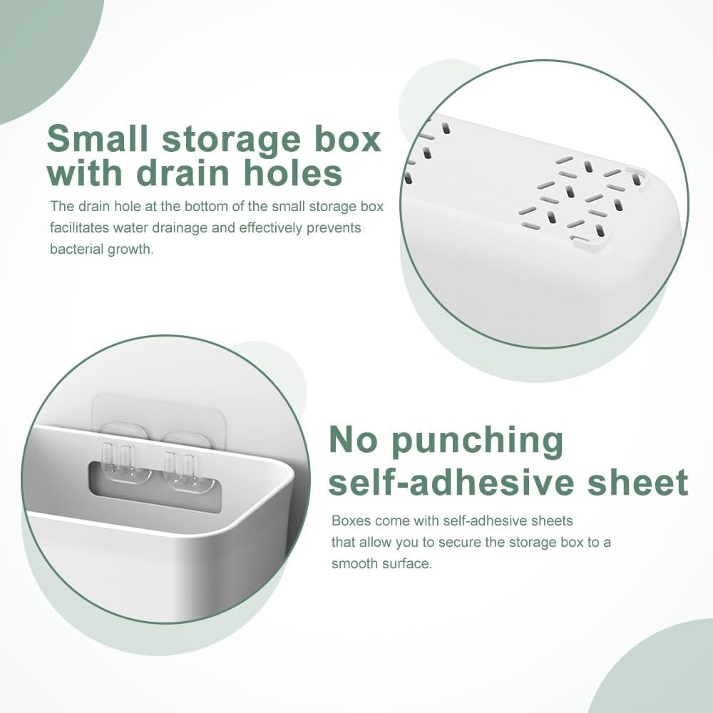 Wall Storage Box Set Adhesive 15x11x6cm