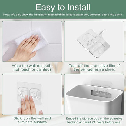 Wall Storage Box Set Adhesive 15x11x6cm