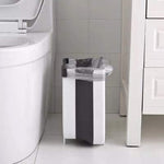 Hanging Trash Can Collapsible Small Bin For Kitchen Cabinet Door (White)