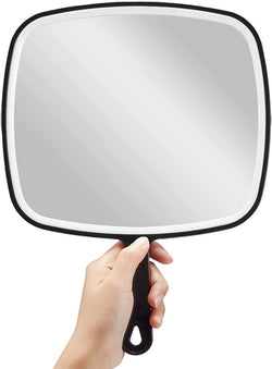 Extra Large Black Handheld Mirror With Handle (31,5 X 23 Cm)