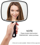 Extra Large Black Handheld Mirror with Handle 24 x 16 cm