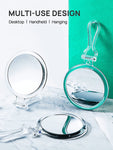 Double-Sided 1X/10X Magnifying Foldable Makeup Mirror for Handheld, Table and Travel Usage