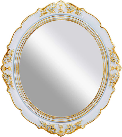 Antique Vintage Hanging Wall Mirror For Bedroom And Livingroom (White)