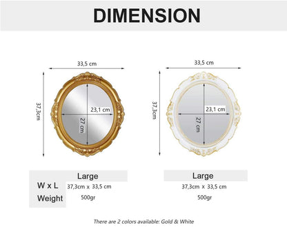 Antique Vintage Hanging Wall Mirror For Bedroom And Livingroom (White)