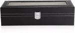 Black Pu Leather Watch Organizer Display Storage Box Cases For Men & Women (6 Slots)