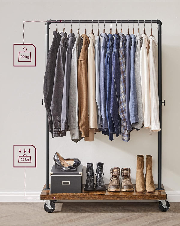  Clothes Rack Rustic Brown Black