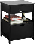 Black Bedside Table With 2 Drawers