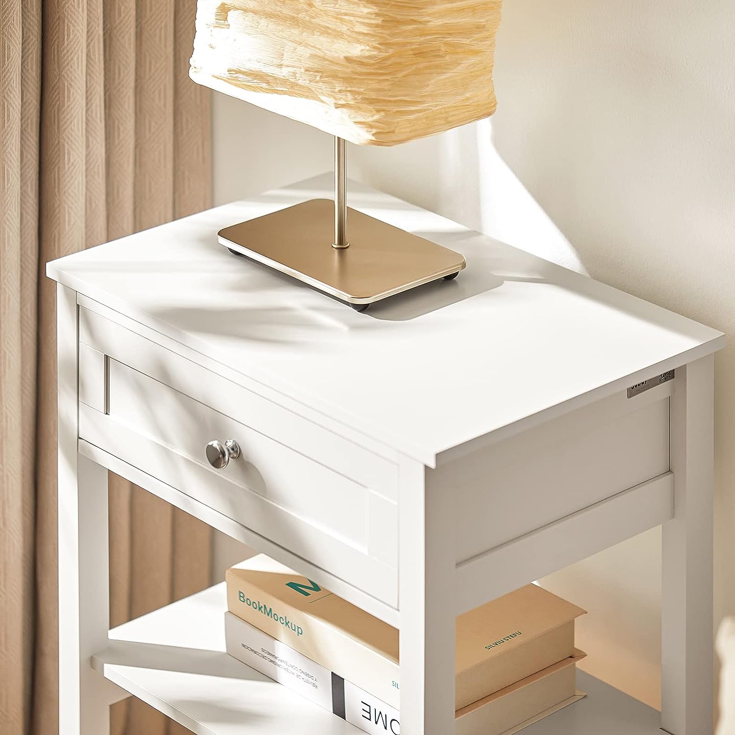 Bedside Table With Drawer Shelves 