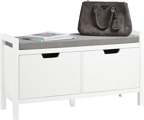  Shoe Bench Shoe Rack Cabinet Hallway, White