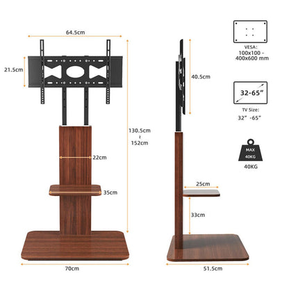Adjustable Tv Floor Stand Black 600x400cm