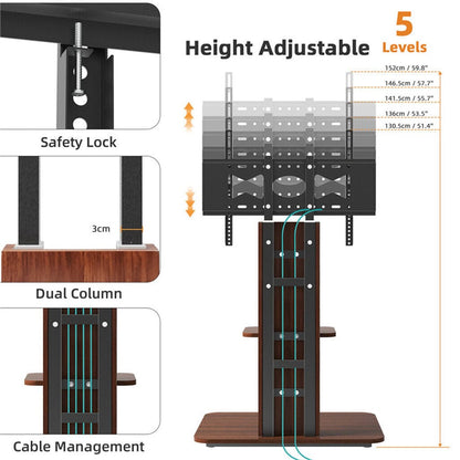 Adjustable Tv Floor Stand Black 600x400cm