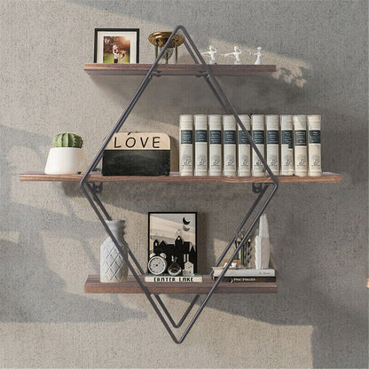 Floating Shelves Rustic Wooden 50x17.5x50cm