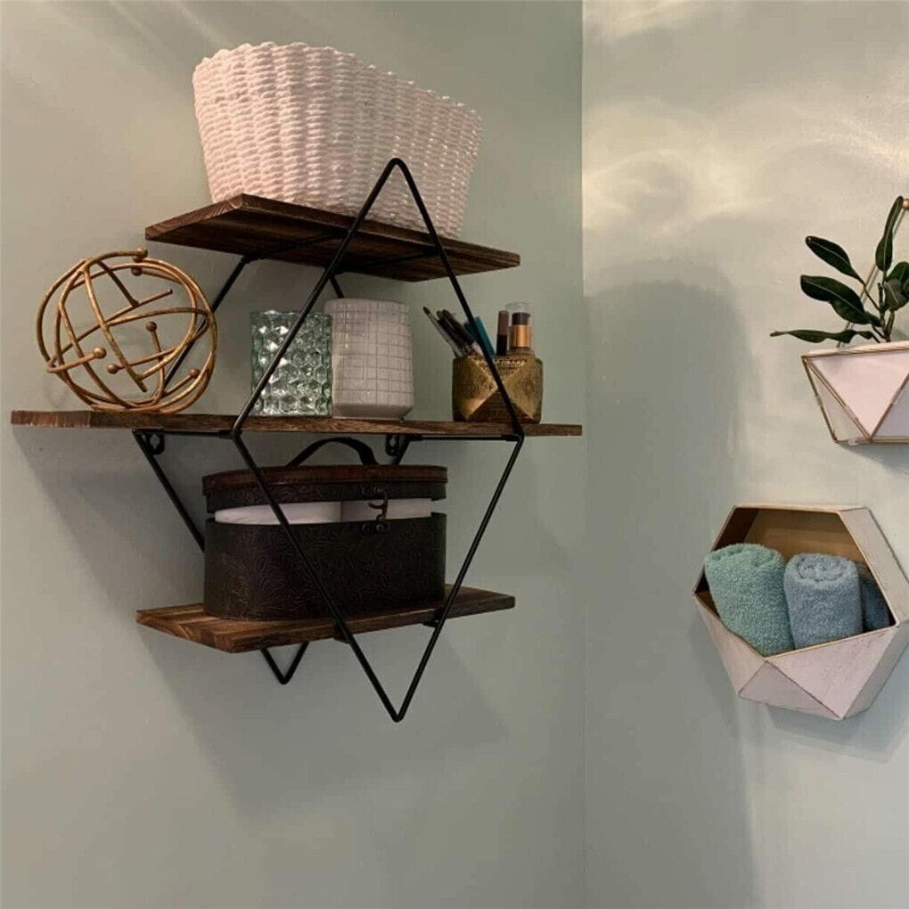 Floating Shelves Rustic Wooden 50x17.5x50cm