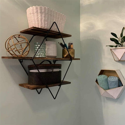 Floating Shelves Rustic Wooden 50x17.5x50cm