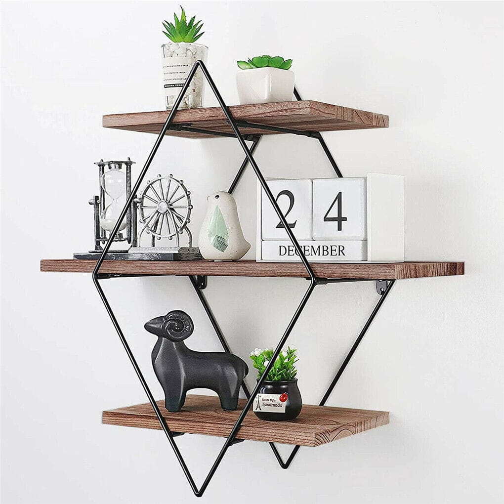 Floating Shelves Rustic Wooden 50x17.5x50cm