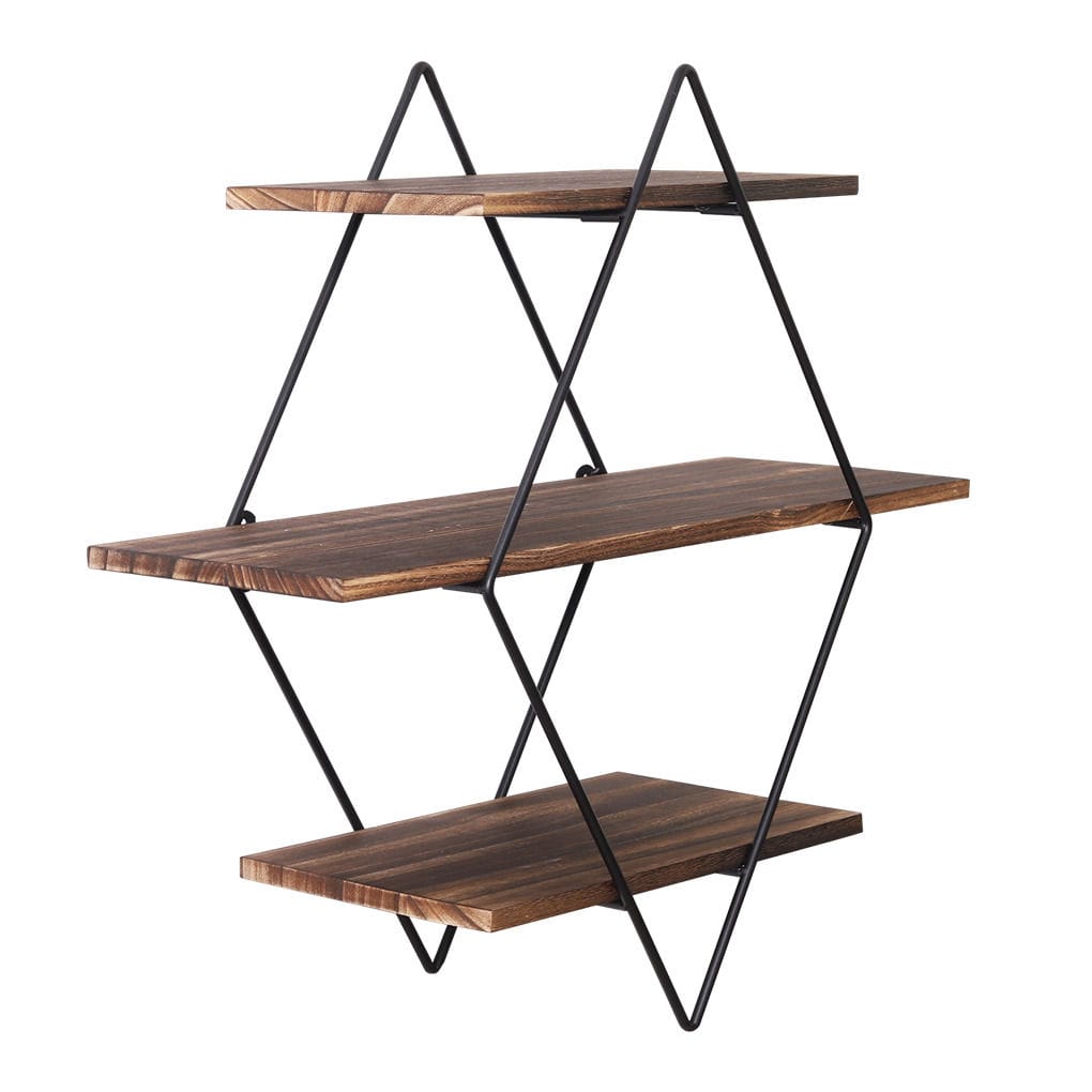 Floating Shelves Rustic Wooden 50x17.5x50cm