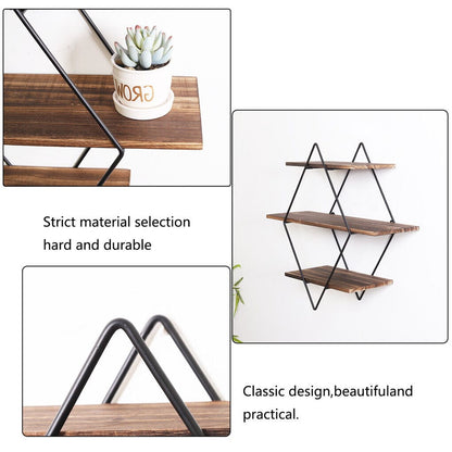 Floating Shelves Rustic Wooden 50x17.5x50cm